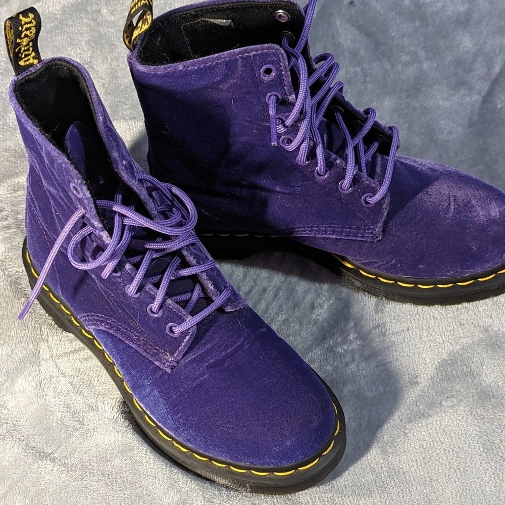 Doc Marten's 1460 Pascal boots - purple velvet